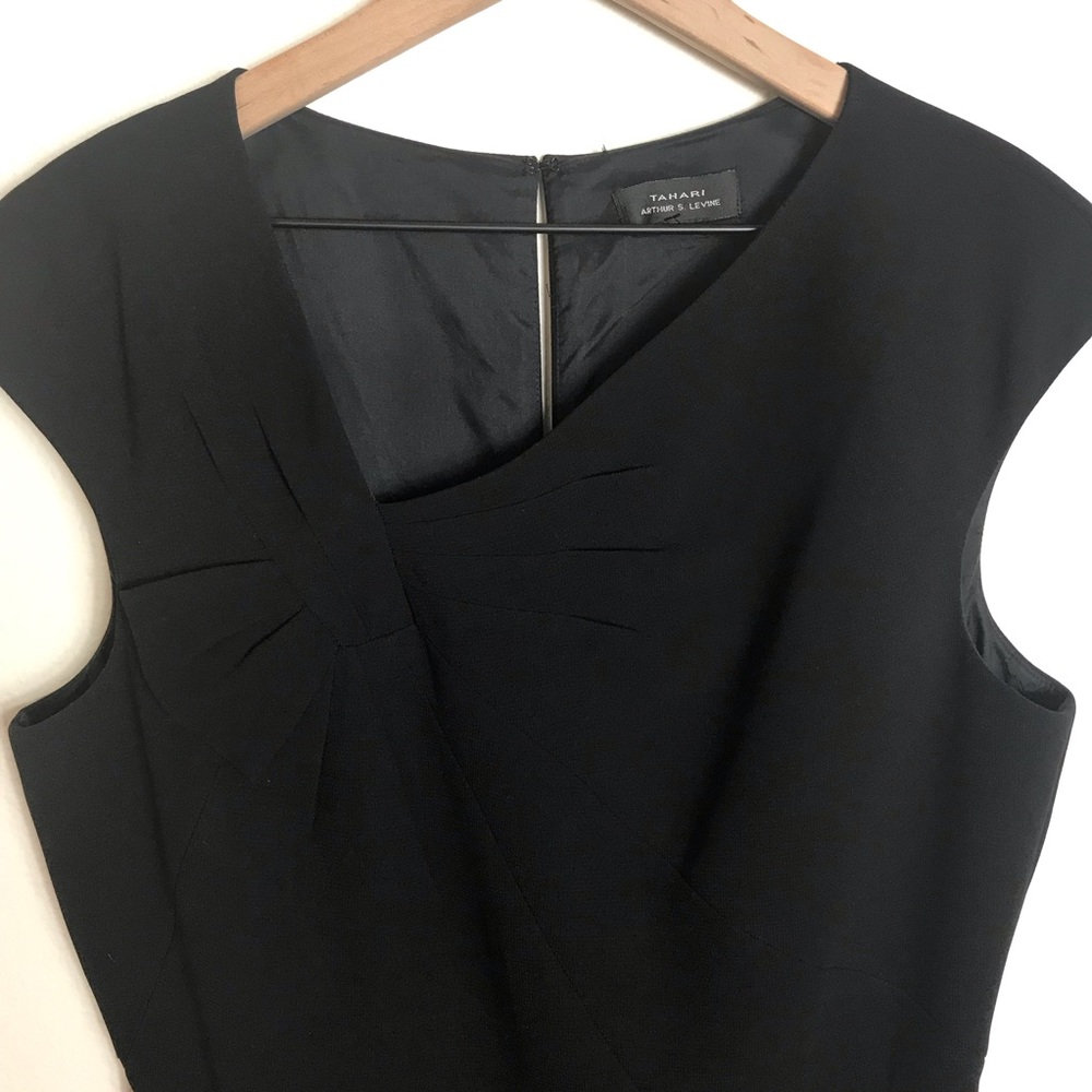 Tahari Asymmetrical Neck Midi Dress - Picture 2 of 5